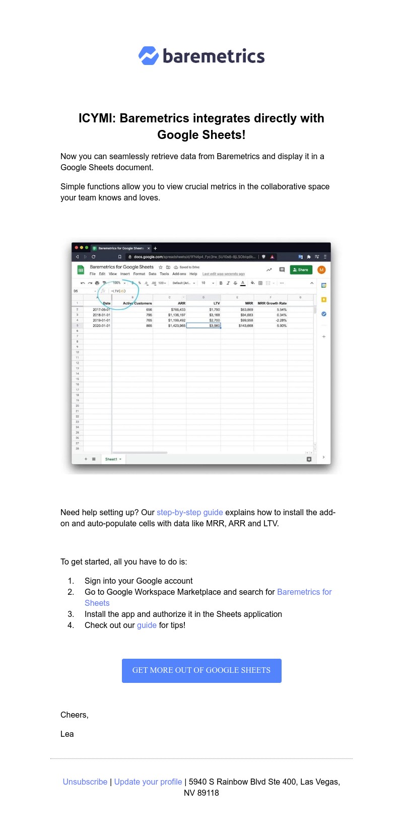 Baremetrics - We usually avoid spreadsheets, but…