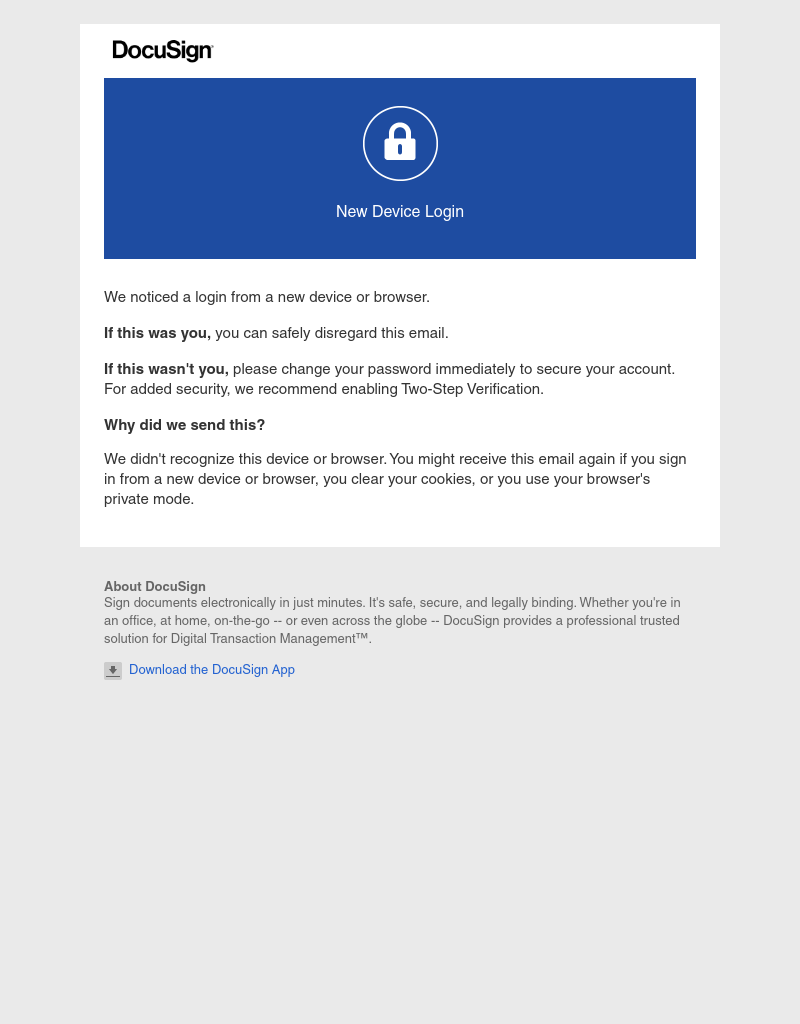  - New Device Login