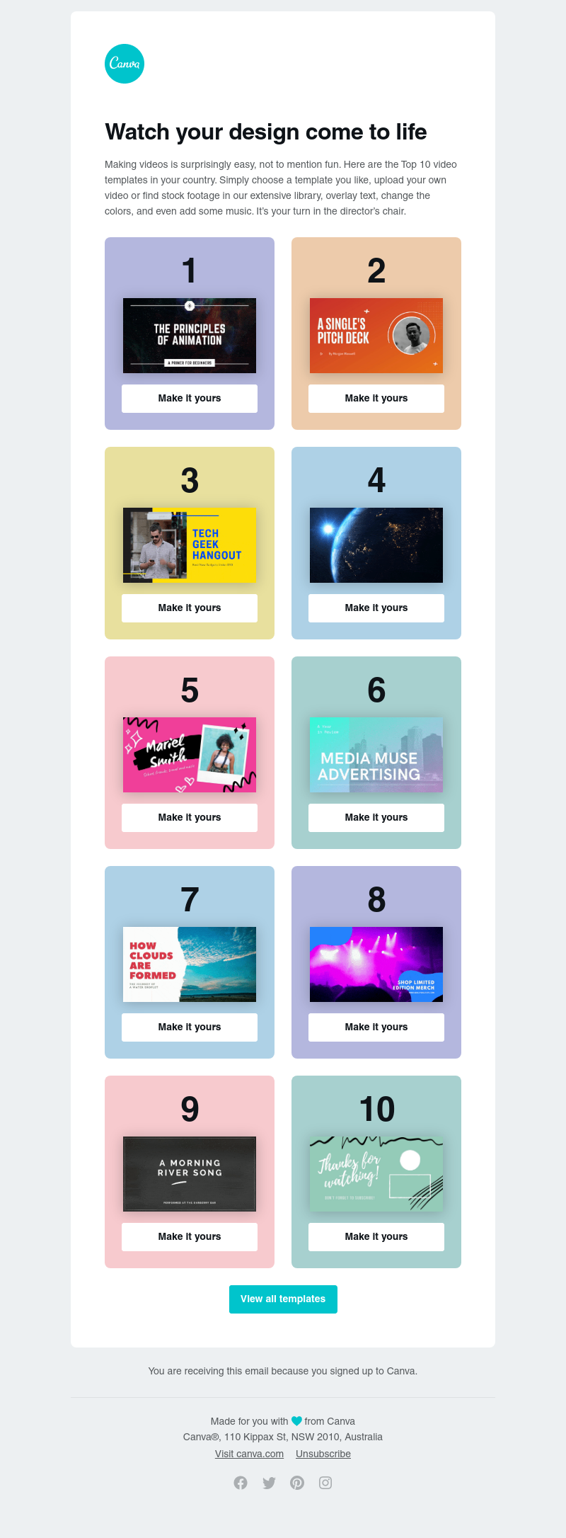 Canva -      Discover UK’s Top 10 video templates
