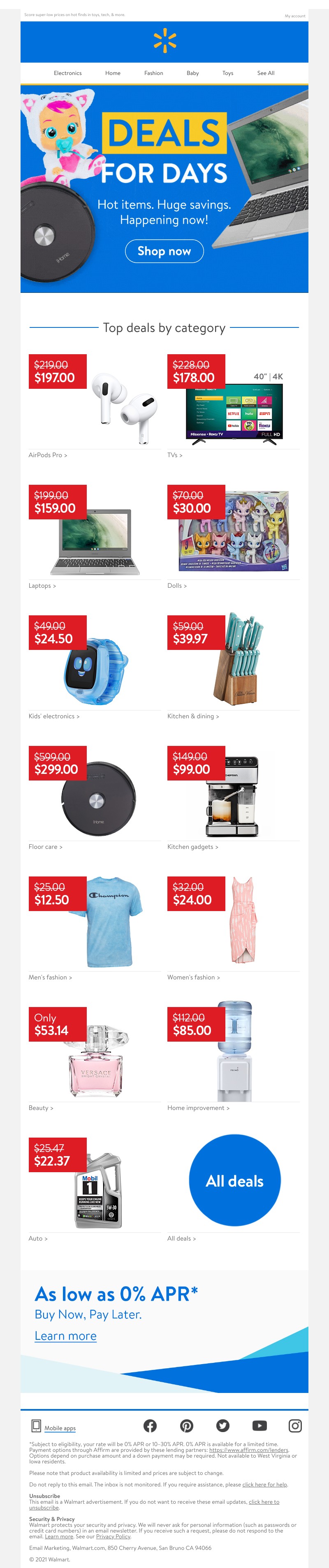 Walmart - Happening now: DEALS FOR DAYS! 🤩 🙌