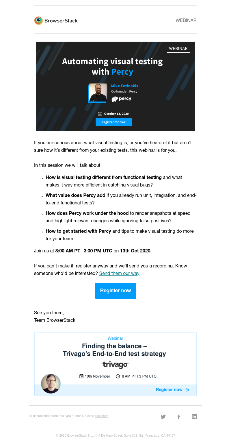 - Webinar: Automating visual testing with Percy