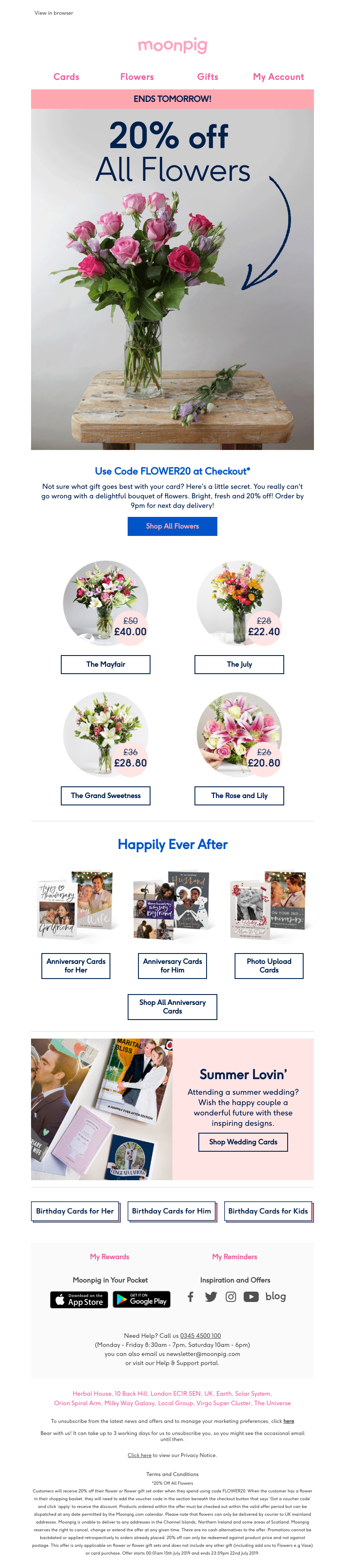 Moonpig - Here's a special offer for all flower lovers!