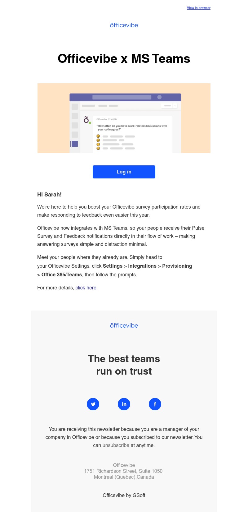  - Officevibe in MS Teams – improve your flow of work