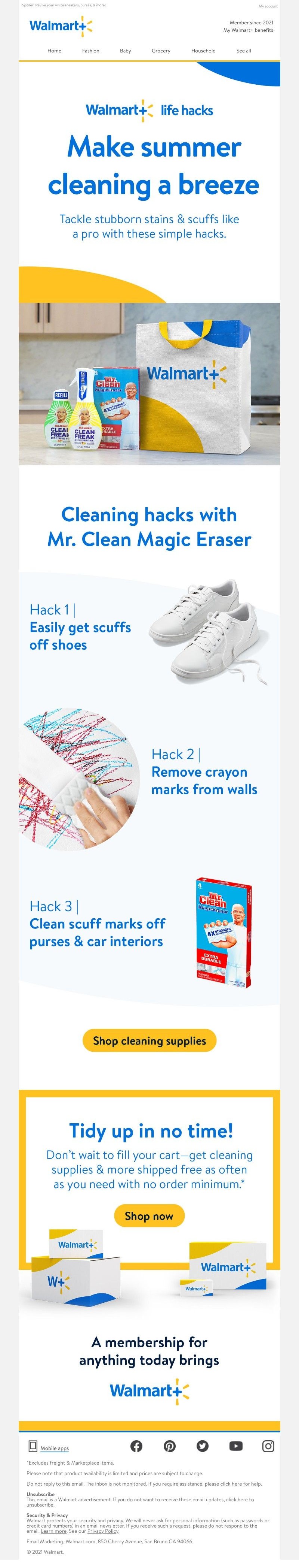 Walmart - W+ cleaning hacks for a spotless summer ✨