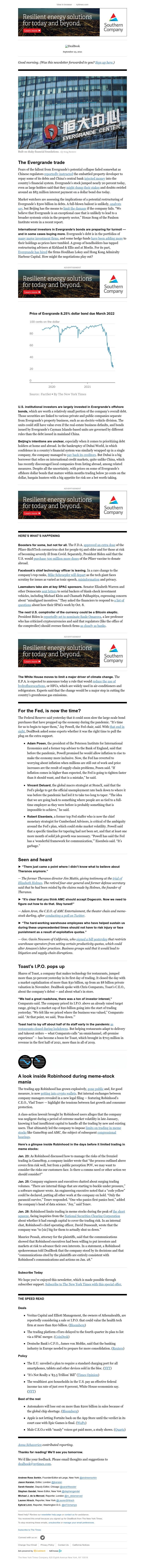 The New York Times - DealBook: Who’s buying Evergrande?