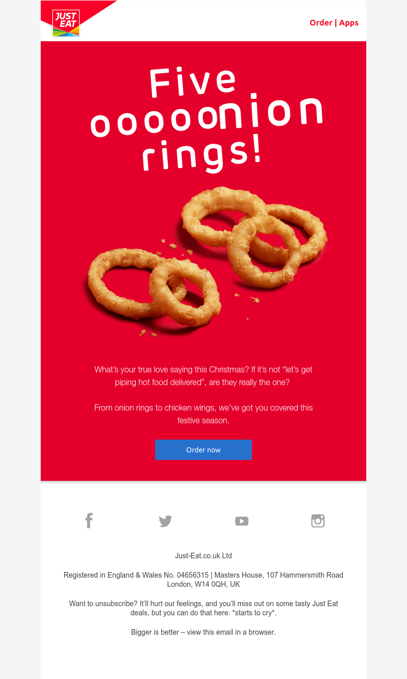 Just Eat - What will Just Eat send to you, Ramy?