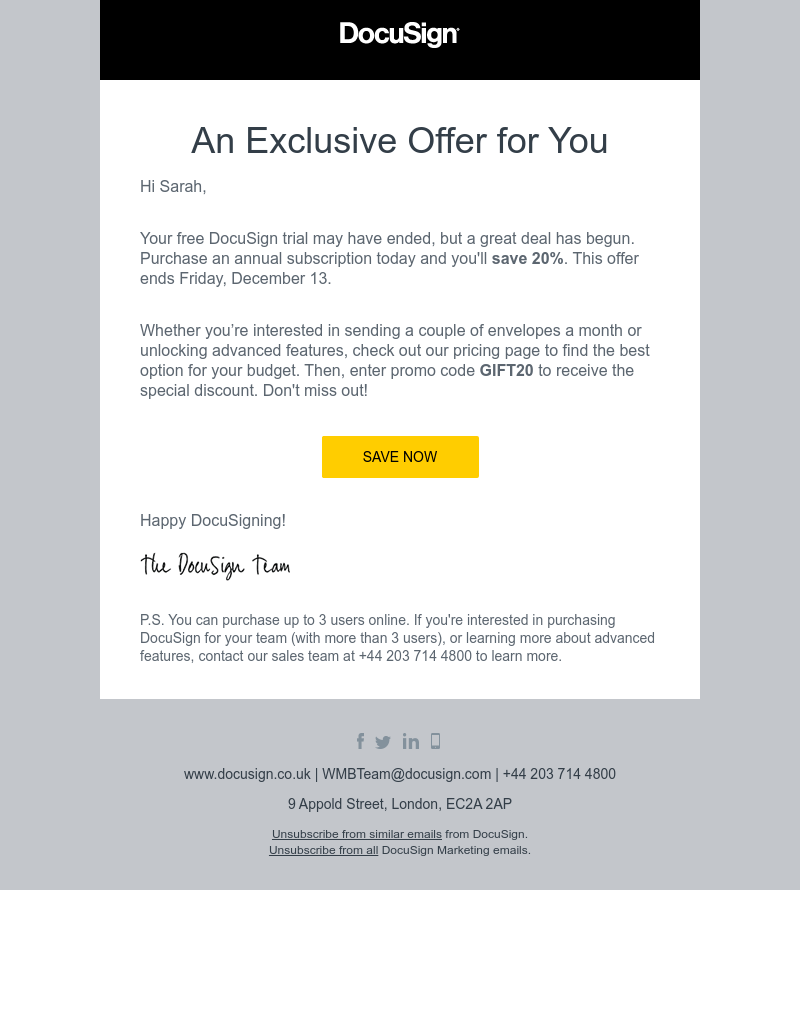 Docusign - An exclusive offer for you