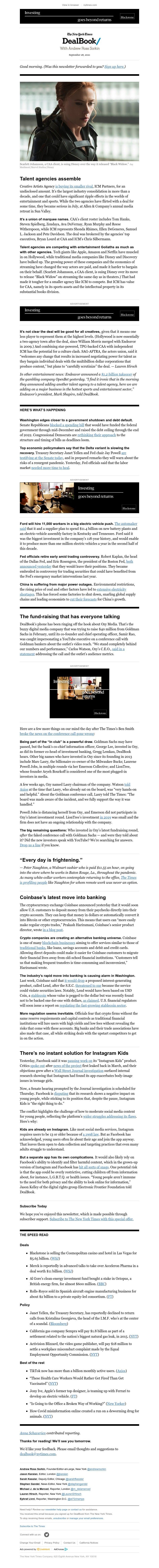 The New York Times - DealBook: A star-studded production