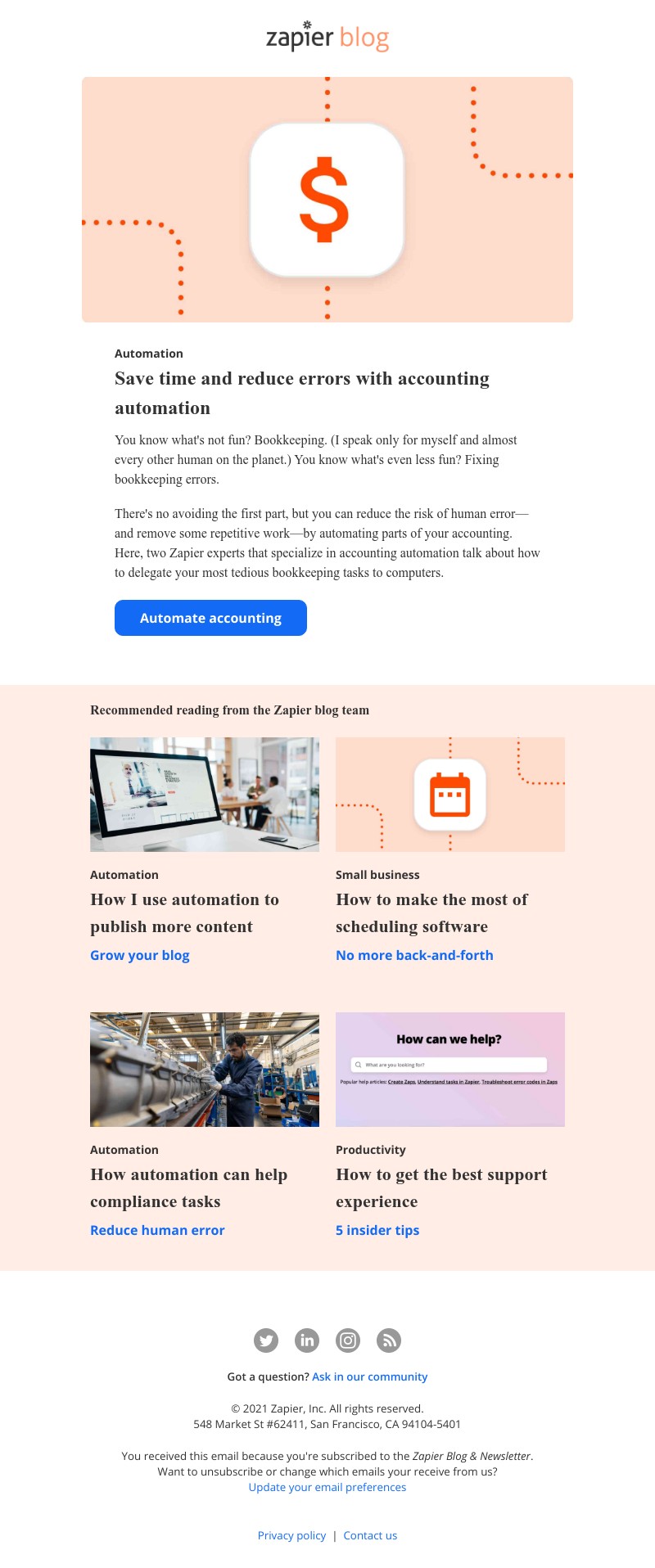 Zapier - How accounting automation can save time and reduce errors
