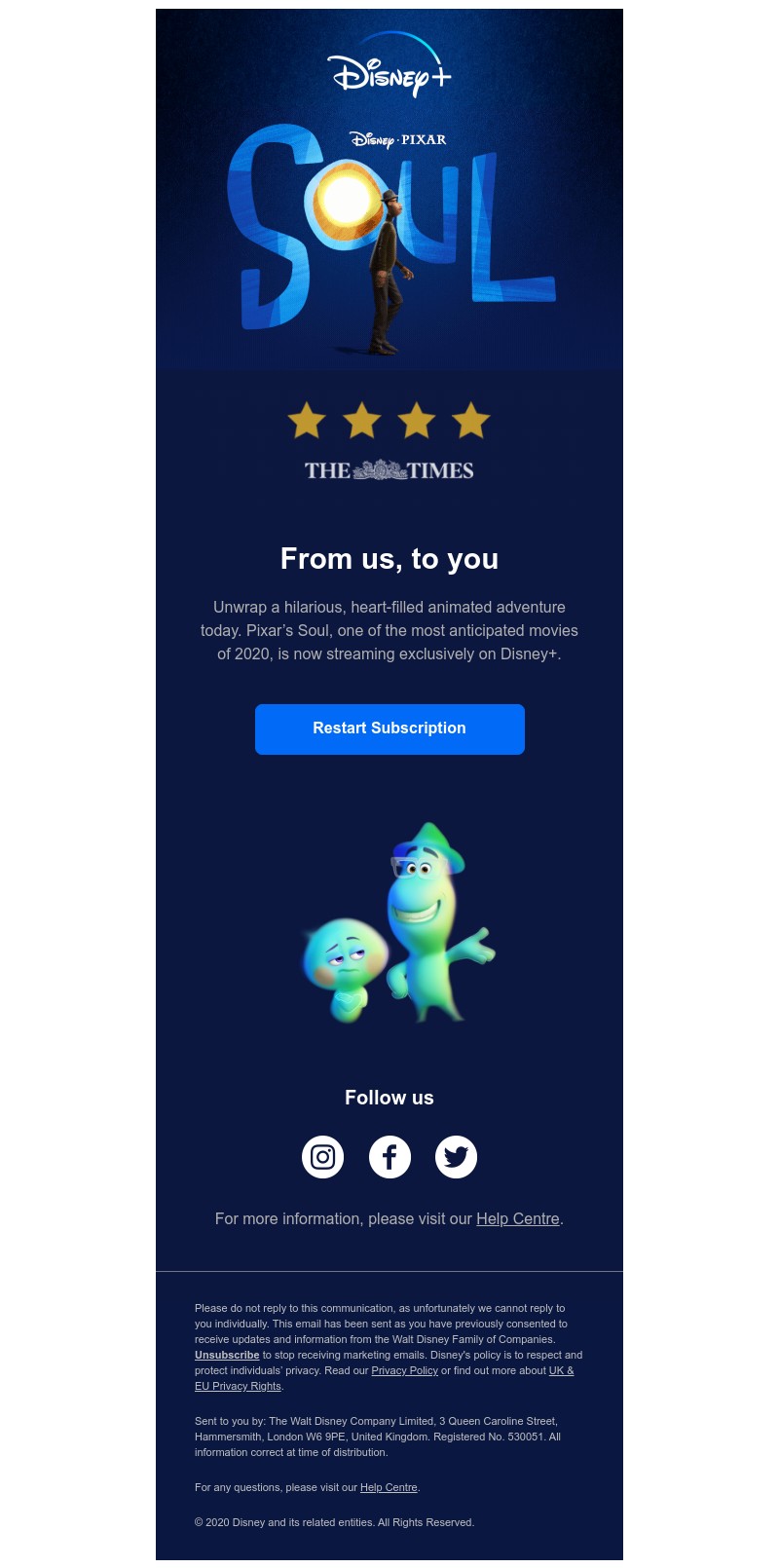 Disney+ - Pixar’s Soul is streaming today