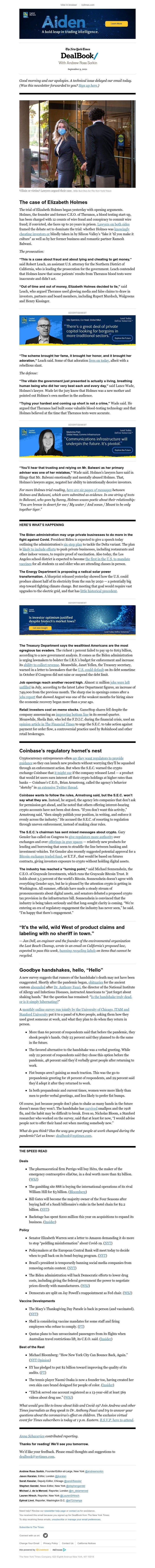 The New York Times - DealBook: A bloody courtroom drama