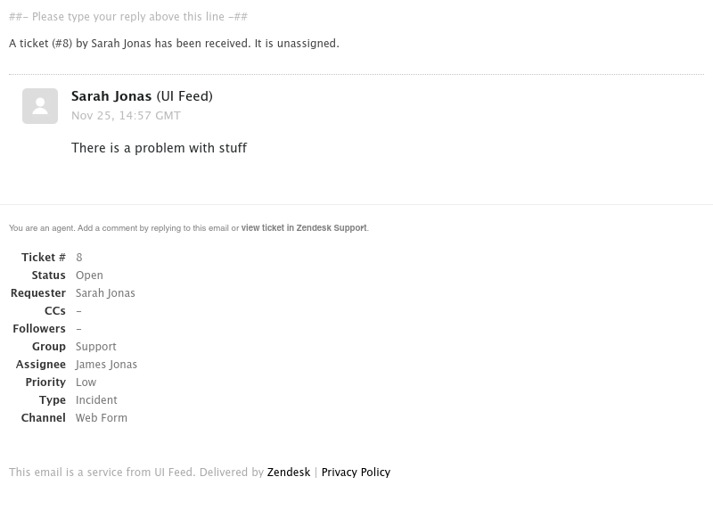 Zendesk - [UI Feed] This is a new ticket