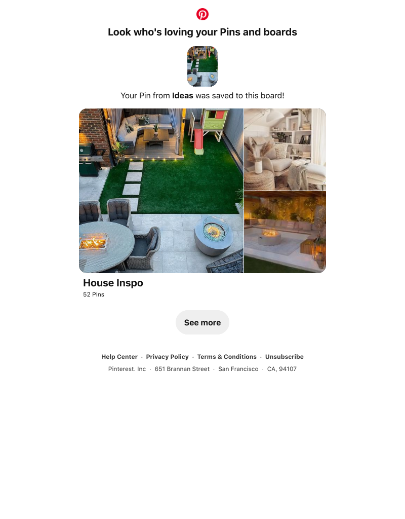 Pinterest - Your Pin from Ideas was saved to a similar board