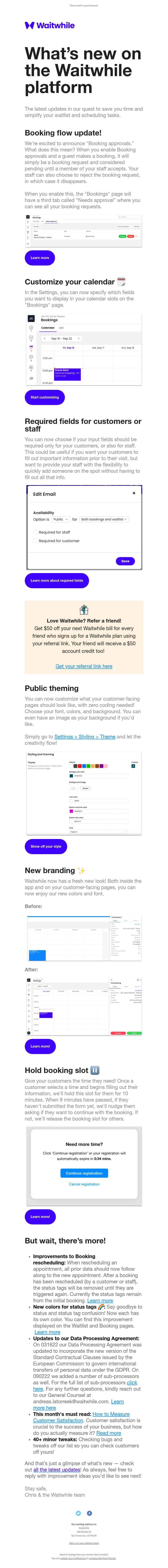 Waitwhile - What’s new in Waitwhile this month ✨