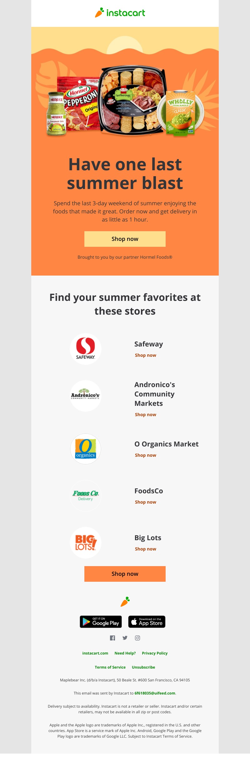 Instacart - The perfect snacks for epic summer send off vibes