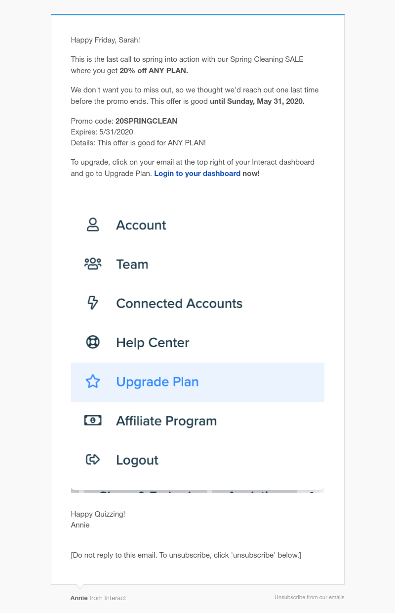 Interact - Last call for Spring Cleaning