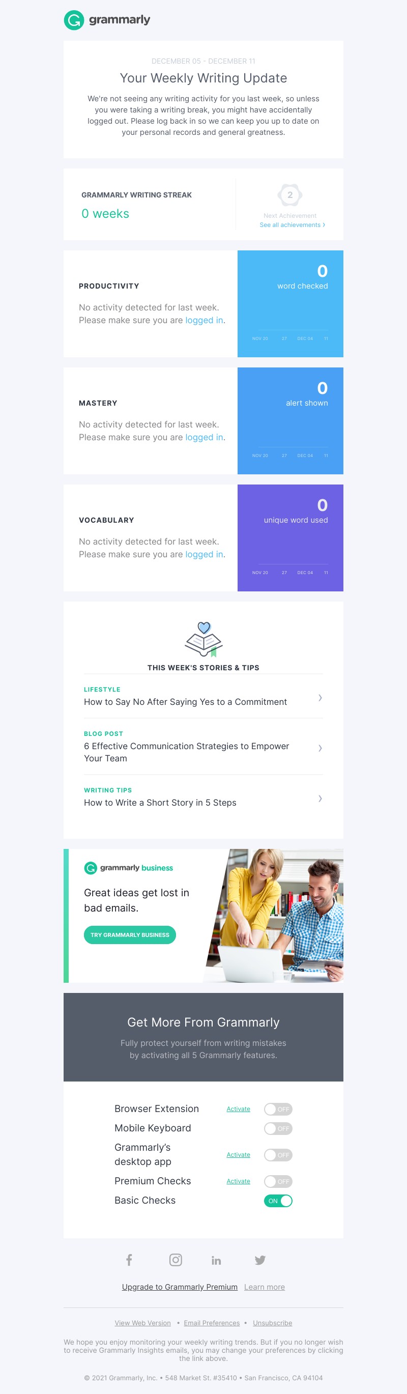 Grammarly - Uh oh – you might be logged out.