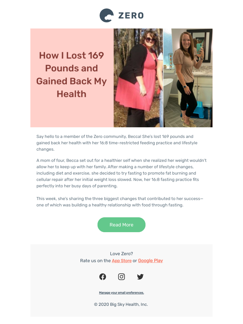 Zero - I lost 169 pounds with my fasting practice