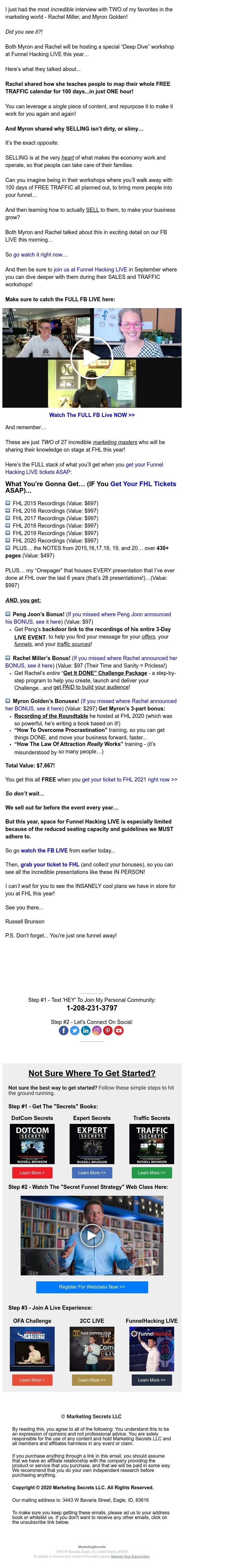 ClickFunnels - {WATCH NOW} her famous 100-Day FREE TRAFFIC plan...