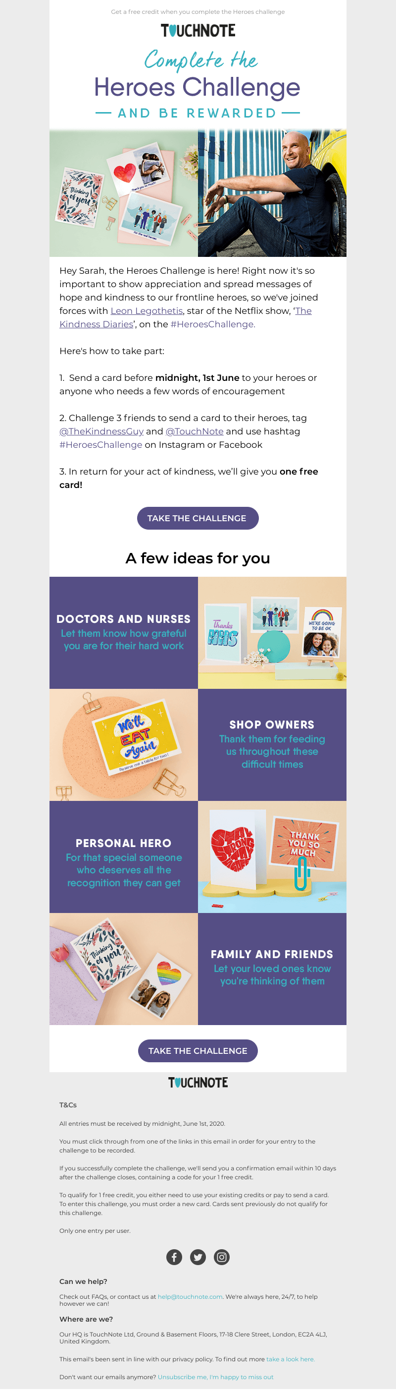 TouchNote -  A challenge for you, Sarah 💪
