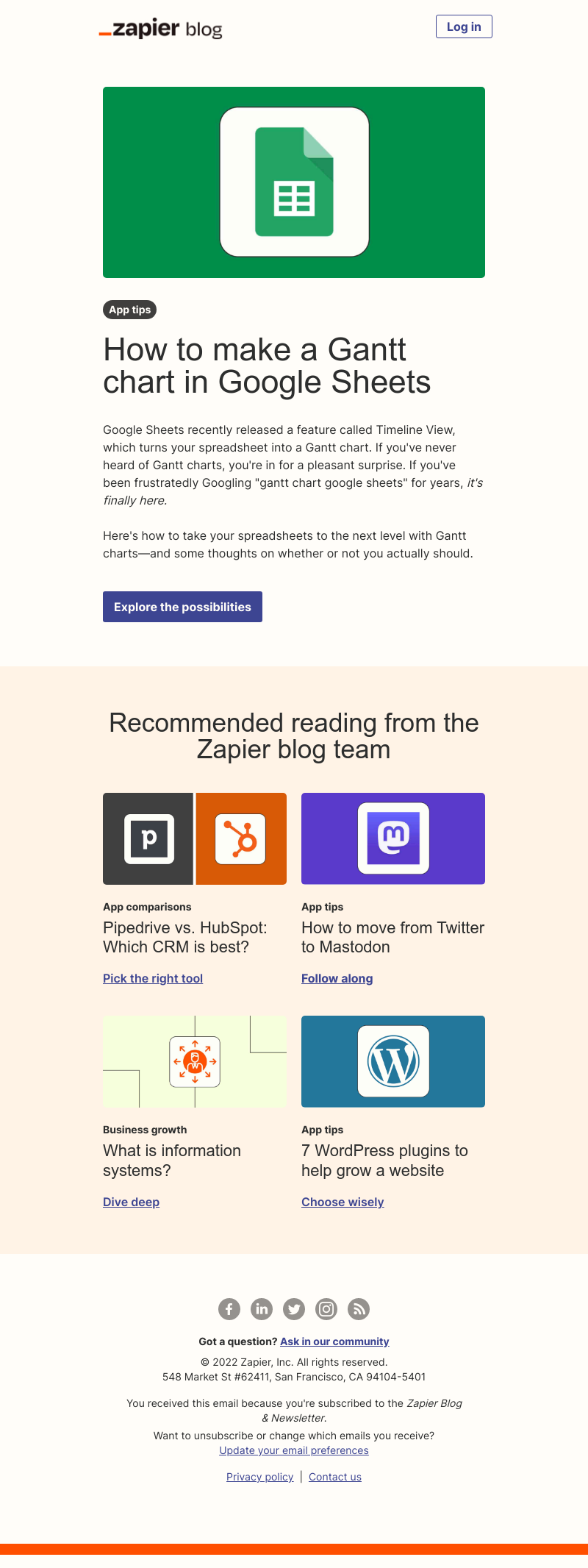 Zapier - Make a Gantt chart in Google Sheets