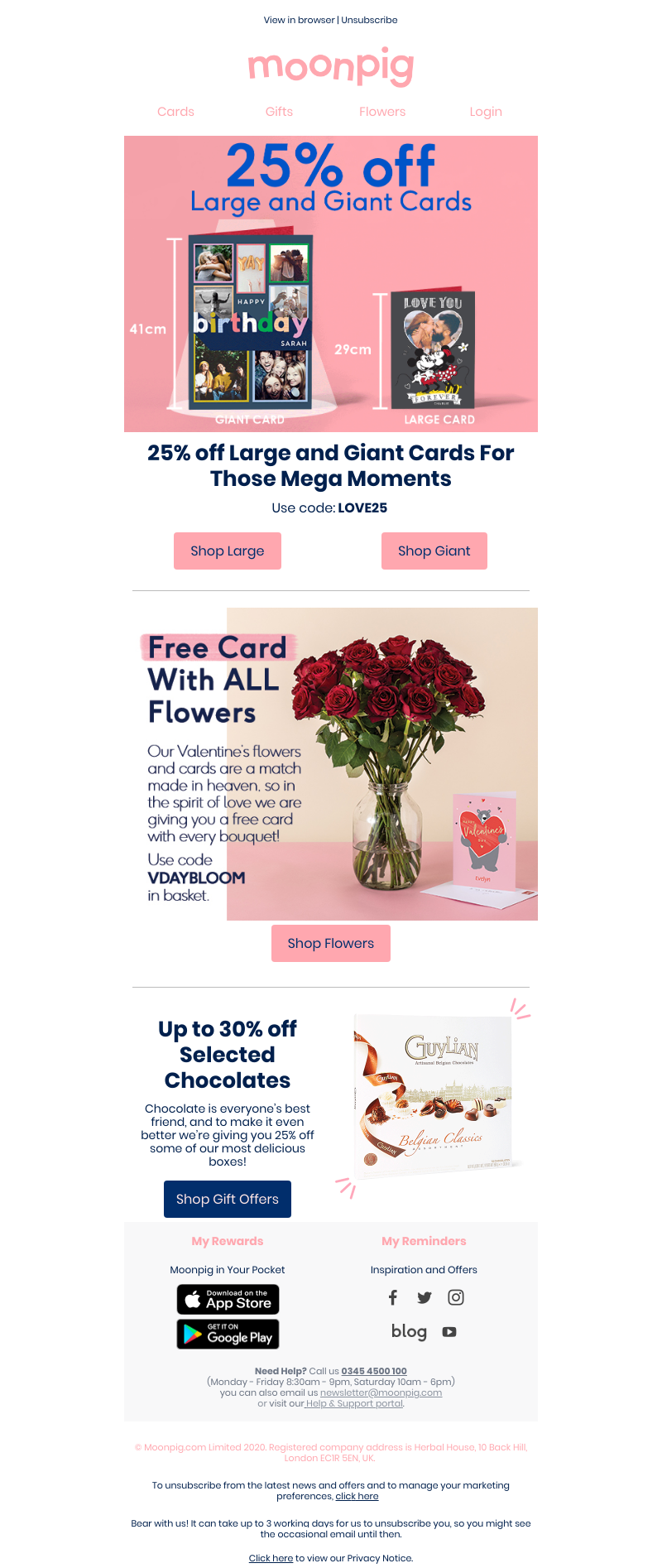 Moonpig - This email is full of treats...🍫💐