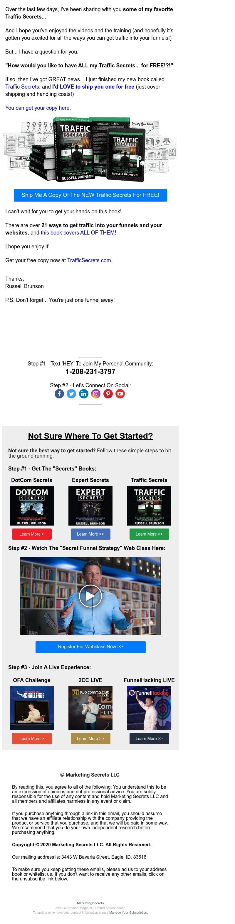 ClickFunnels - want ALL My "Traffic Secrets" for free? :)
