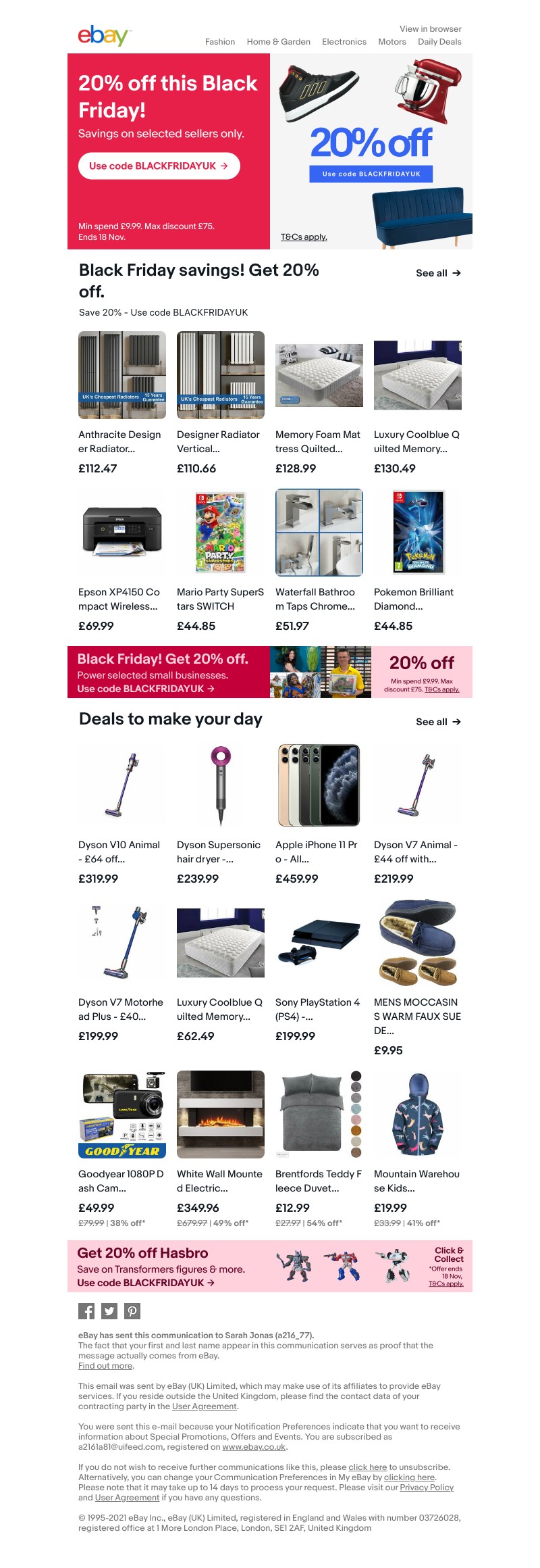 eBay - Enjoy 20% off early Black Friday deals! 👀 🎊