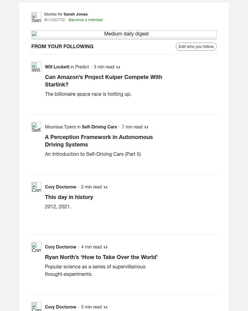 Medium - Can Amazon’s Project Kuiper Compete With Starlink? | Will Lockett in Predict