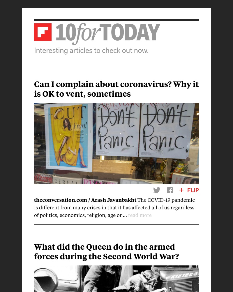 Flipboard - Can I complain about coronavirus?