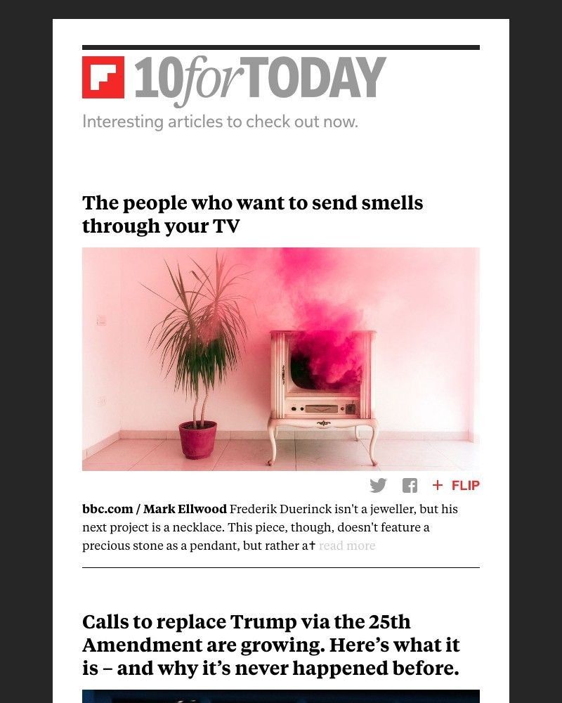 Flipboard - Can someone send smells through your TV?