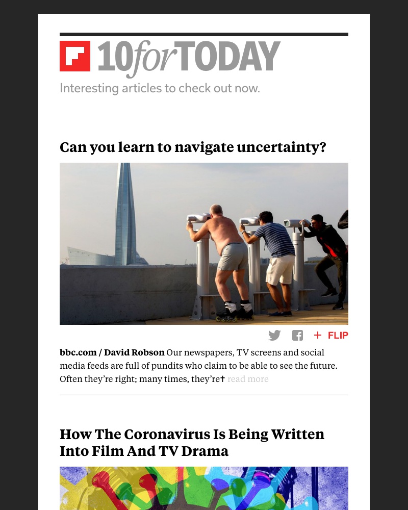 Flipboard - Can you learn to navigate uncertainty?