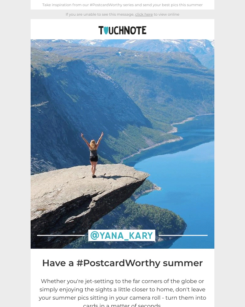 TouchNote - Cards at the drop of a sun hat 👒