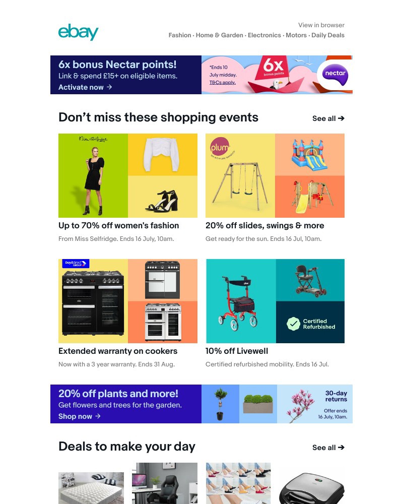 eBay - Catch 6x bonus Nectar points! 🎣