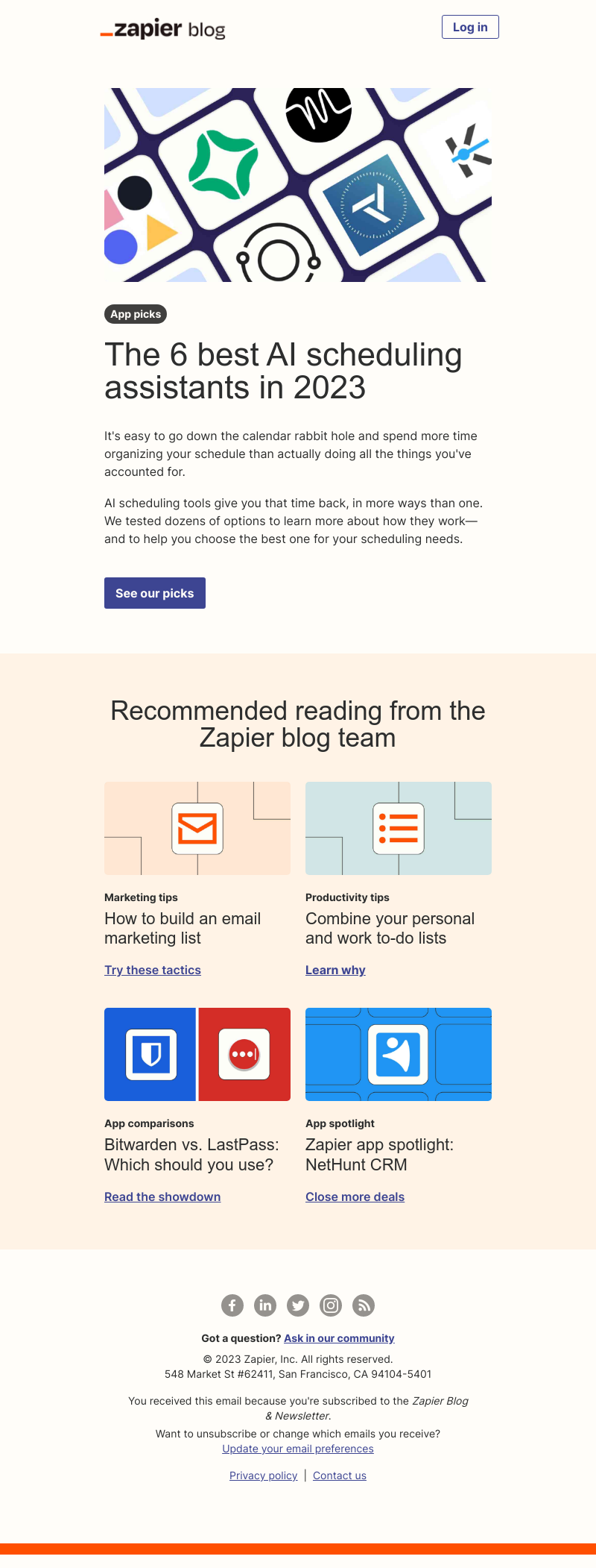 Zapier - The best AI scheduling assistants in 2023