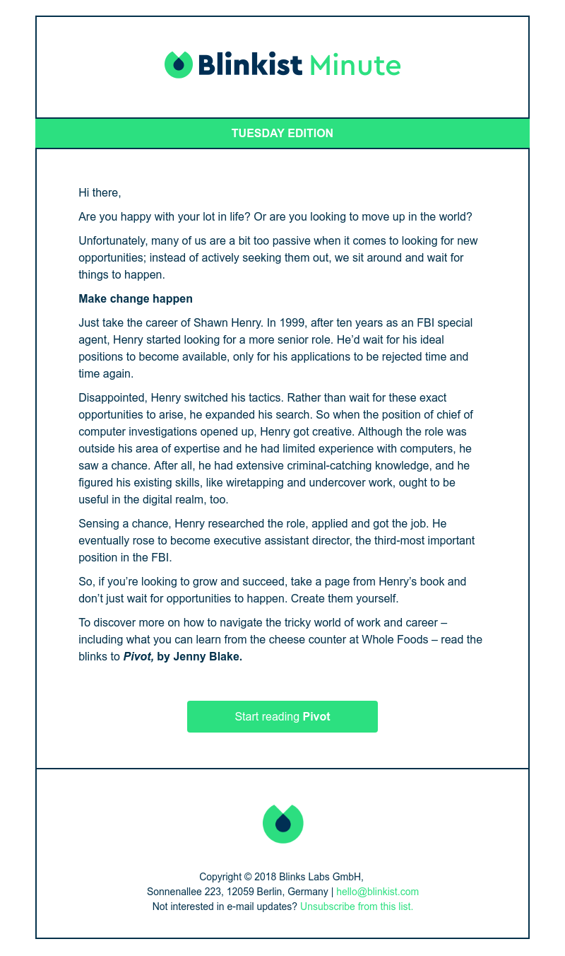  - Blinkist Minute: Make your own luck