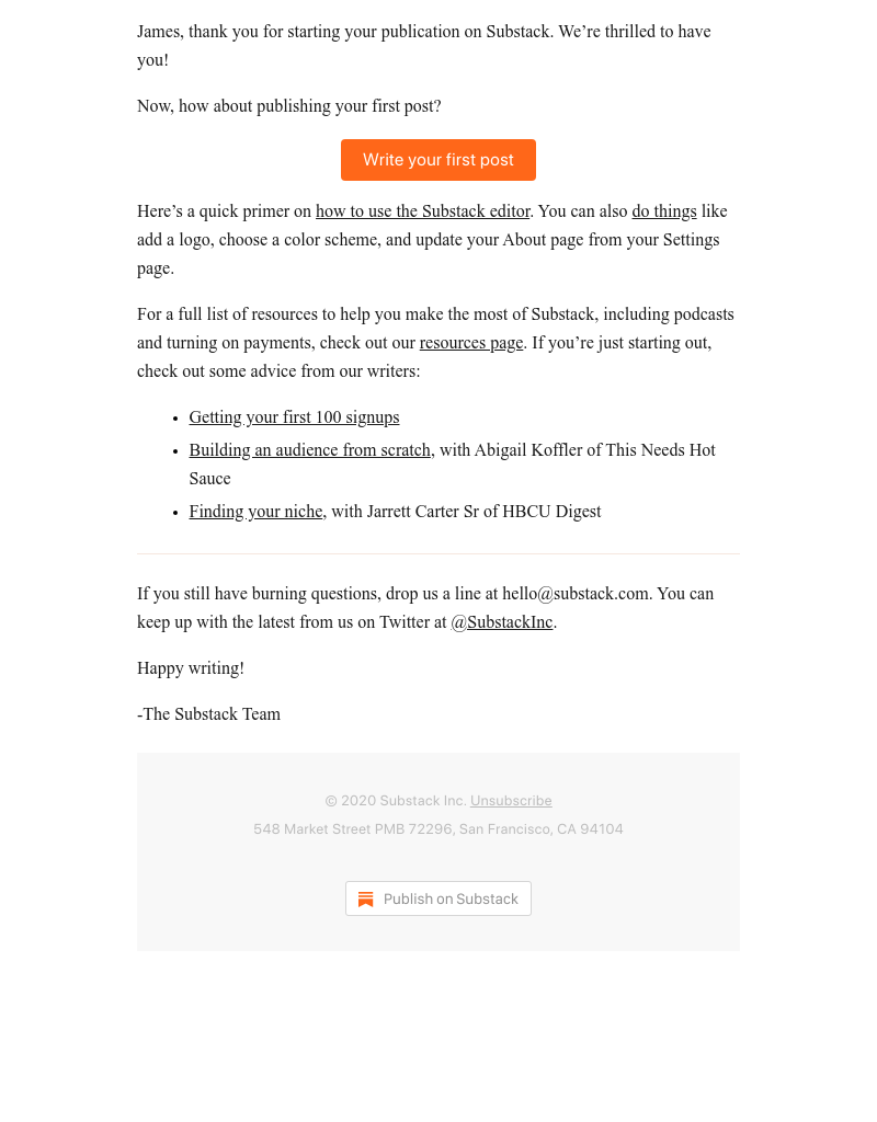 - Welcome to Substack