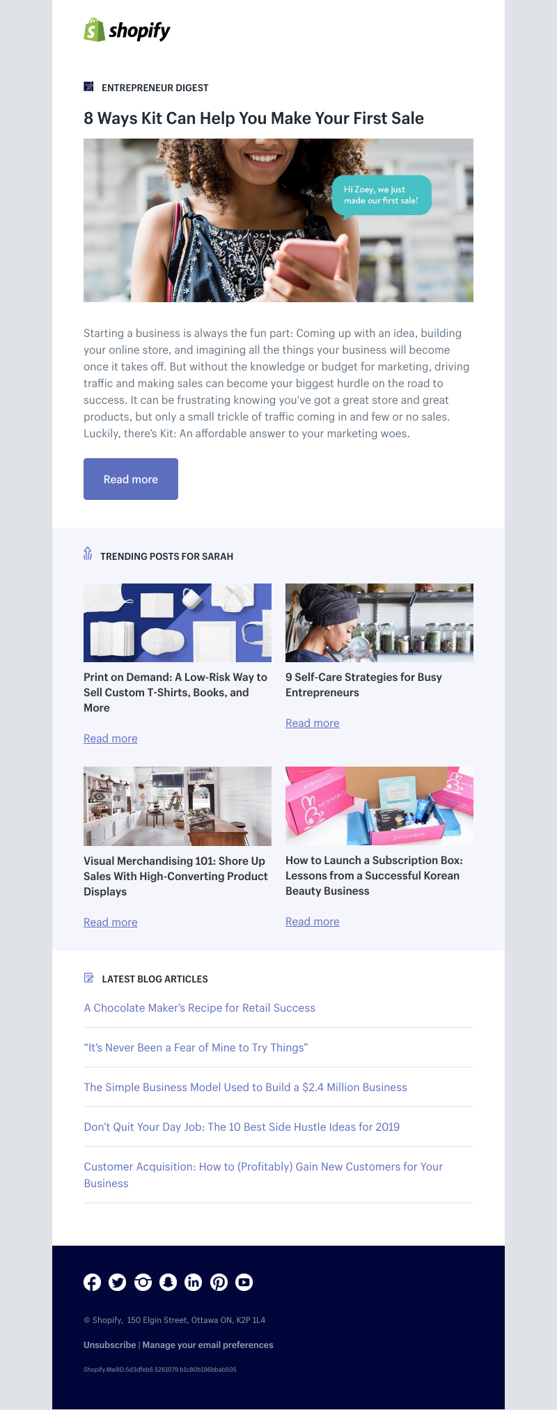 Shopify - 8 Ways Kit Can Help You Make Your First Sale
