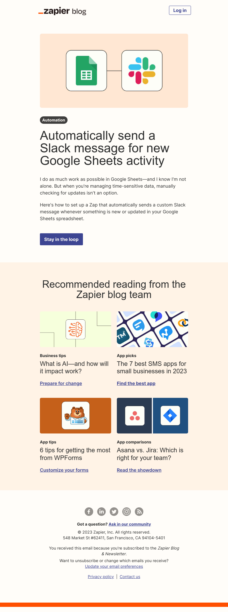 Zapier - Get spreadsheet updates in real time