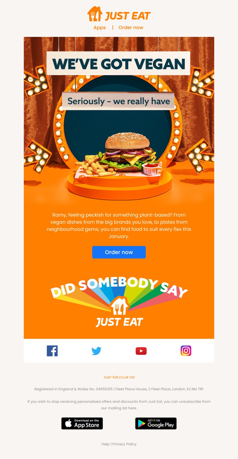 Just Eat - Veganuary? We Got It.🌱  
