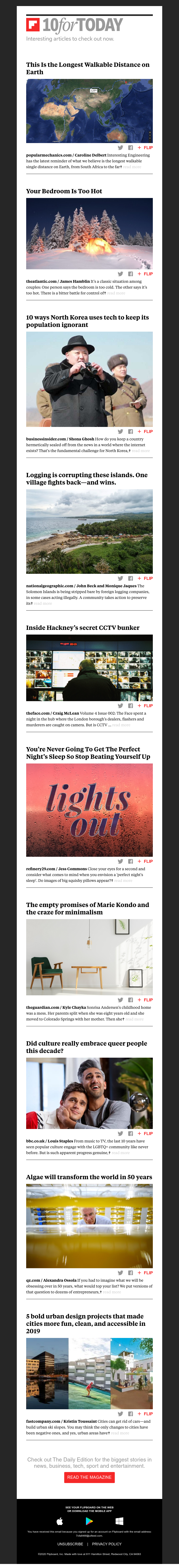 Flipboard - The longest walkable distance on Earth