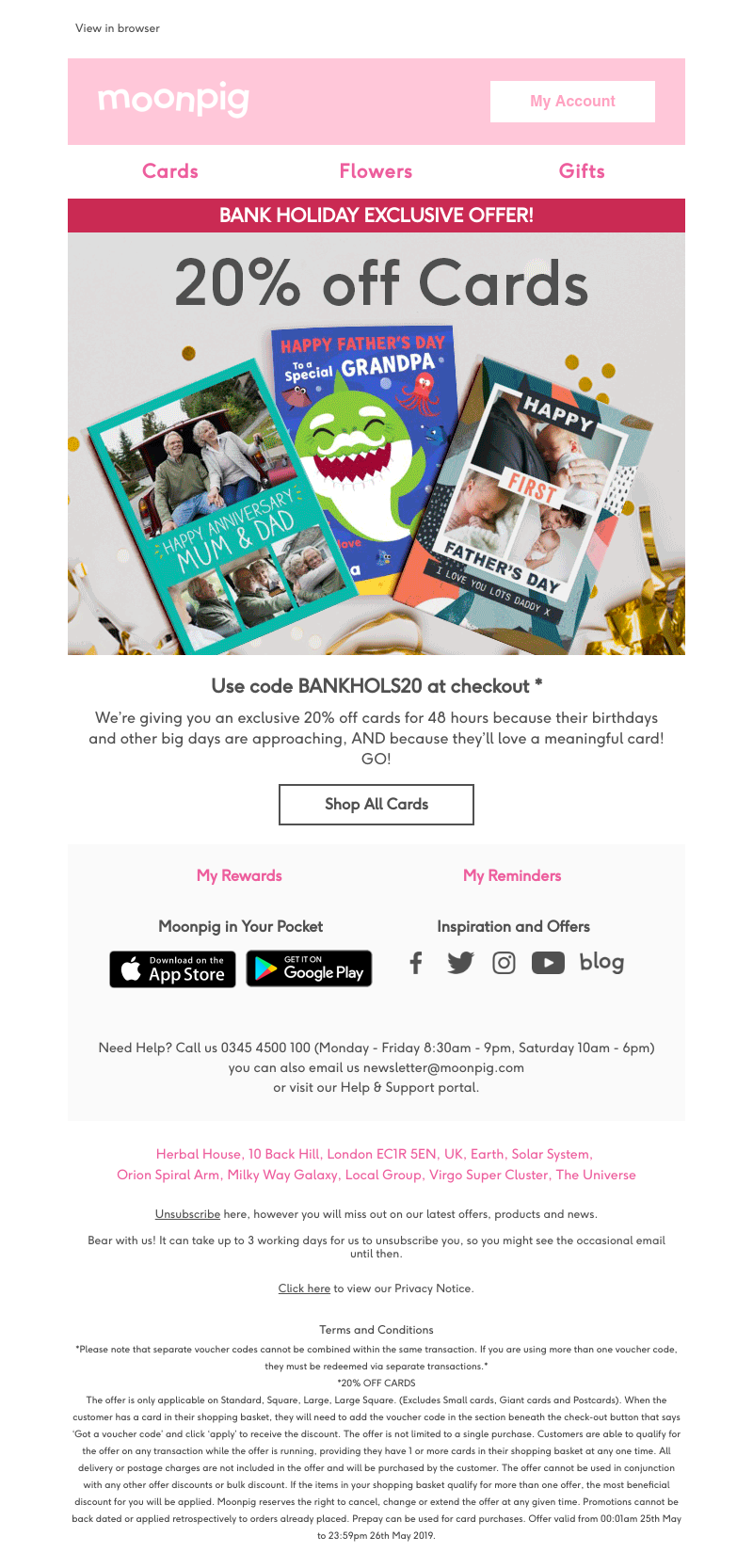 Moonpig - 20% off cards for 48 hours! ⏰