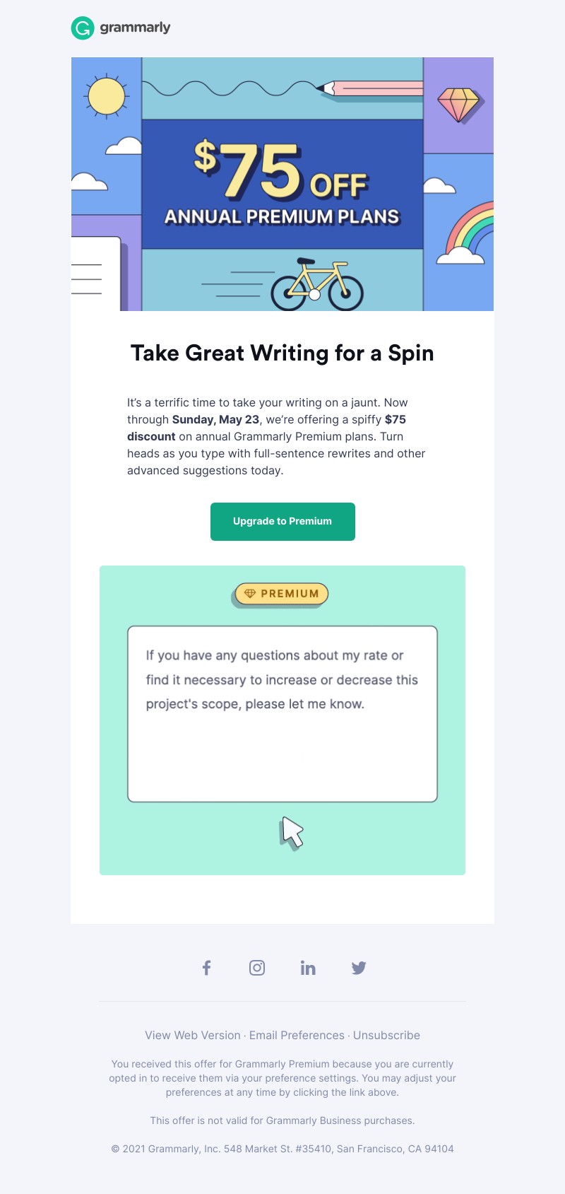 Grammarly - 🚴‍♀️ Roll up with your best writing