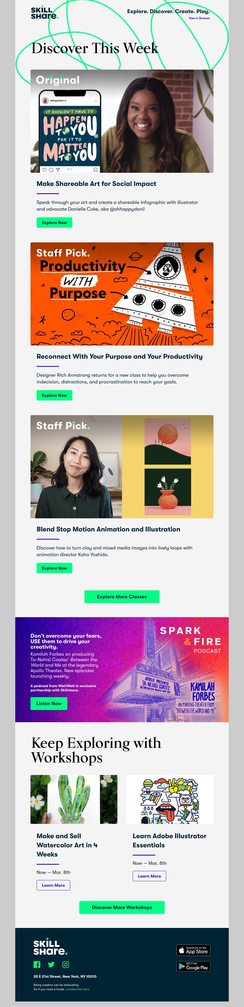 Skillshare - Sarah, explore Instagram artivism, reconnect with your purpose, and more!
