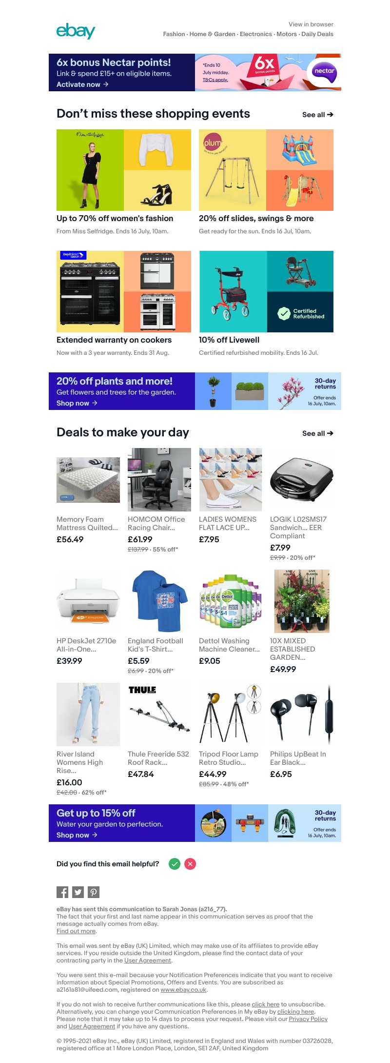 eBay - Catch 6x bonus Nectar points! 🎣