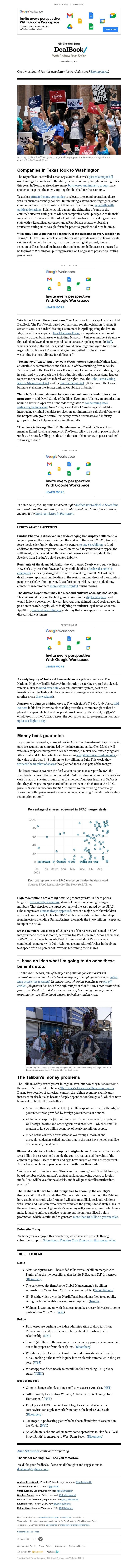 The New York Times - DealBook: The business of voting in Texas