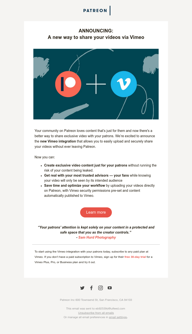Patreon - Sharing patron-only videos just got way easier