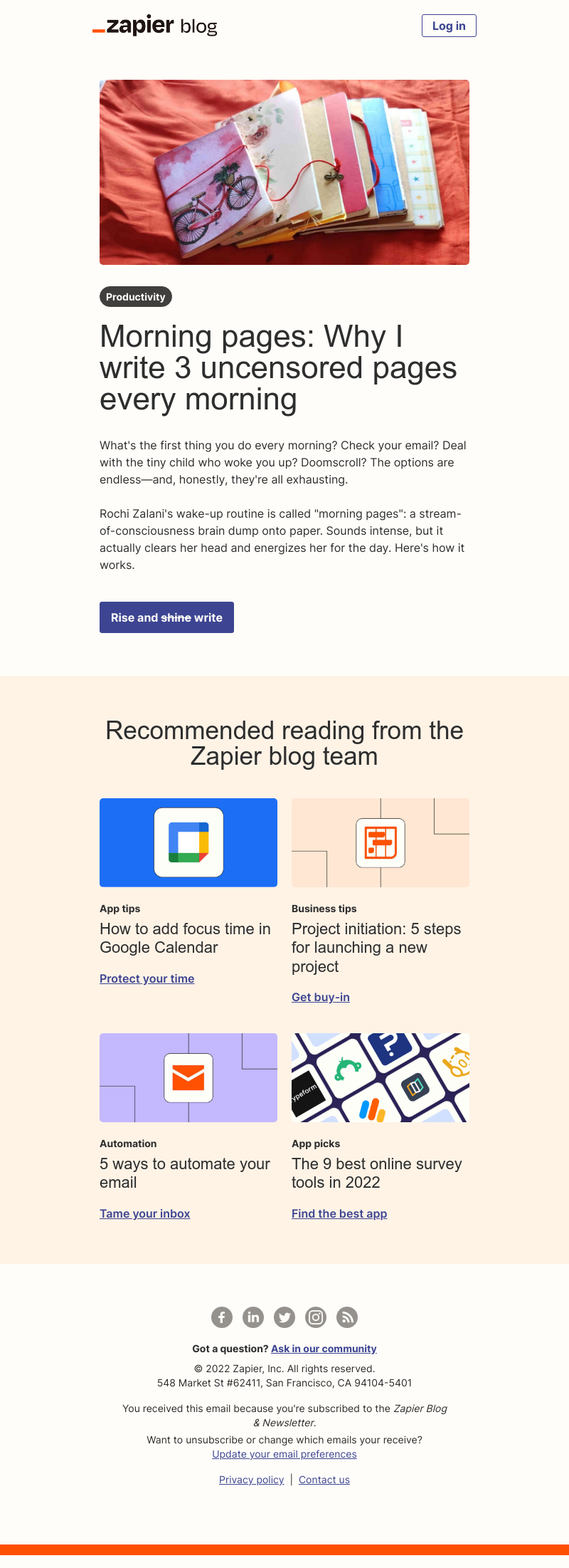 Zapier - Morning pages