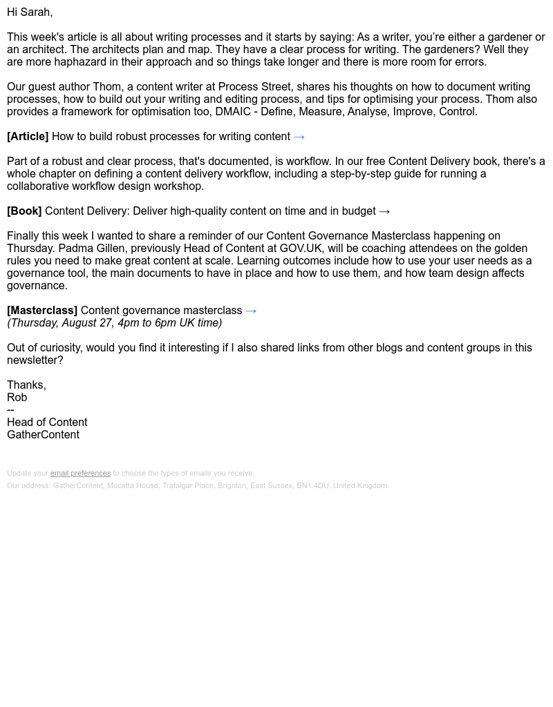 GatherContent - Robust processes for writing content