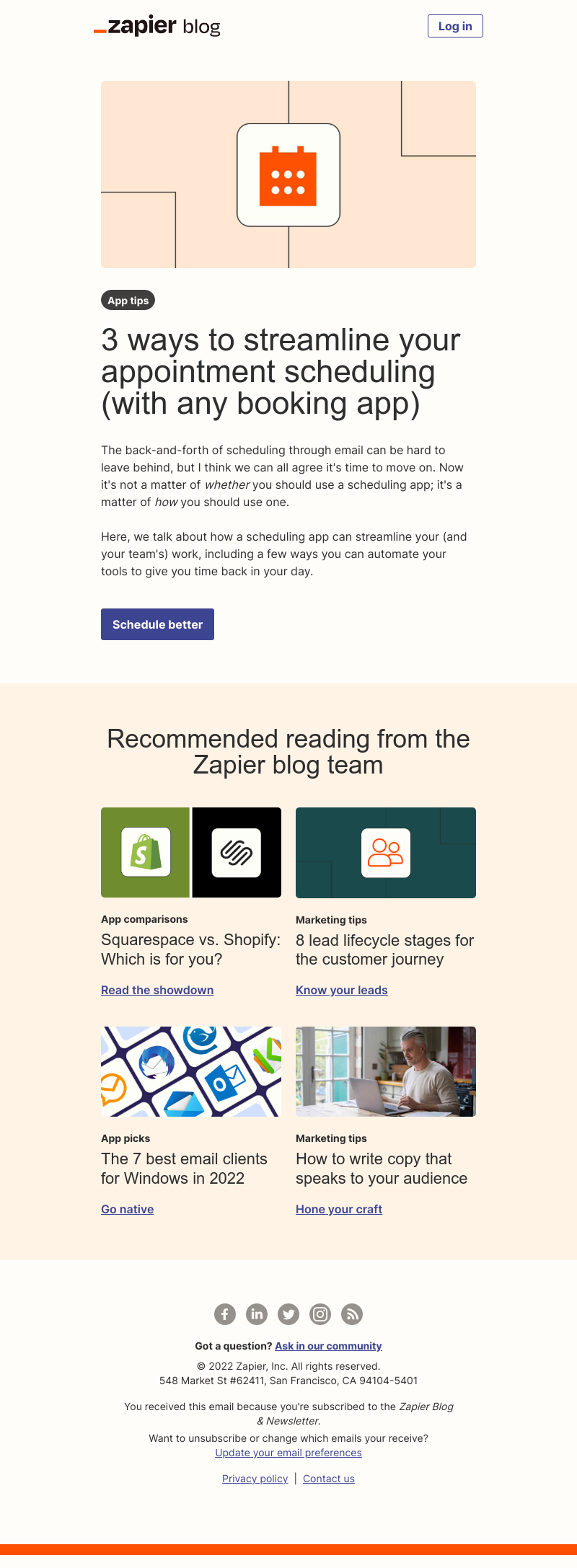 Zapier - Schedule better